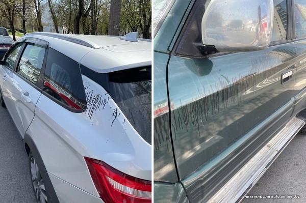 Кто-то облил десятки припаркованных машин гидравлическим маслом. Виновник попал на видео?