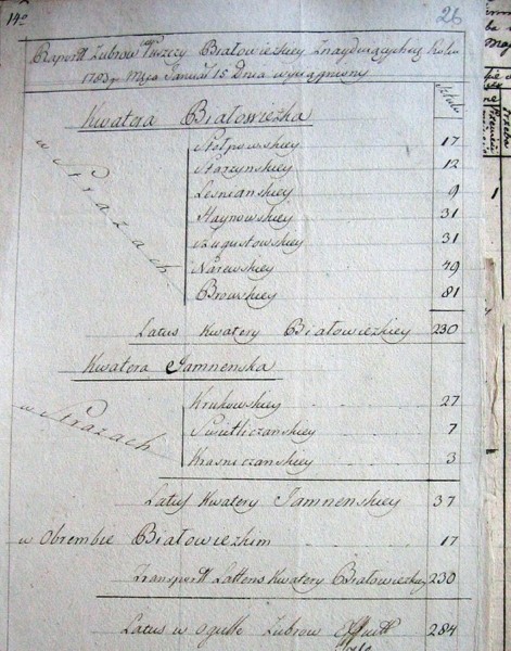 Документ 1783 года. Сколько зубров насчитали в Беловежской пуще 240 лет назад