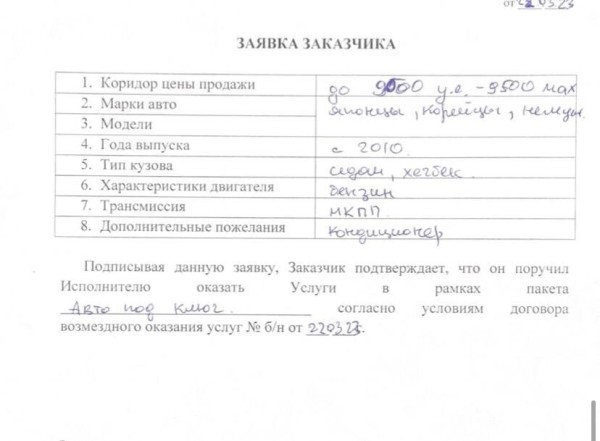 Белорус считает, что его «кинул» автоподборщик