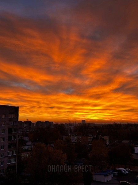 
                Читательница: Вау! Посмотрите, какой огненный рассвет был сегодня в Бресте
            