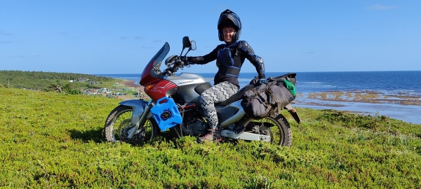 Белоруска на мотоцикле побывала на Баренцевом море
