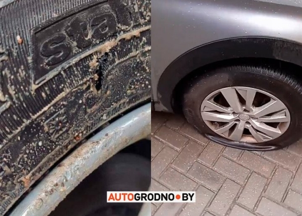 Авто утонул во дворах: строители забыли обозначить глубокую яму в Гродно